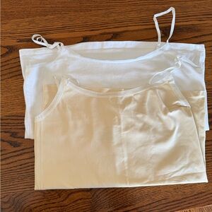 Bundle of 2 Ann Taylor Women's Camisole Tank Tops in White and Cream